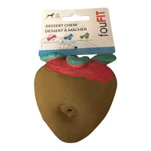 Strawberry Dessert Chew Dog Toy - Brown and Red